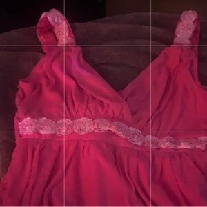 Cute dress  Pink Lace Detail Chemise